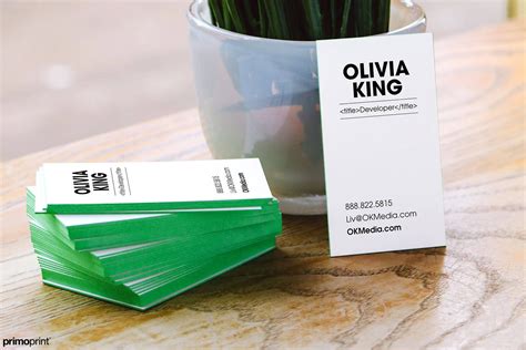 lime green business cards|thick color edge business cards.